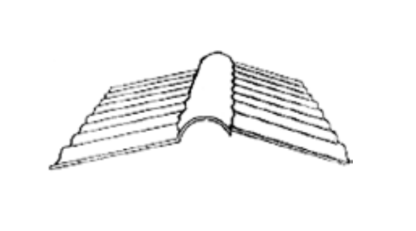 Firsthaube für Wellplatten, Profil 76/18 farblos, Acryl